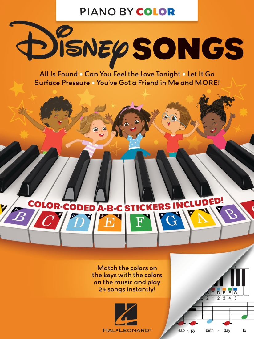 Piano-by-Color: Disney Songs - Piano - Book
