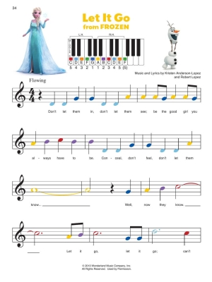 Piano-by-Color: Disney Songs - Piano - Book