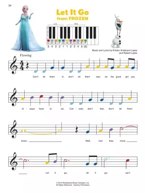 Piano By Color: Disney Songs - Piano - Book