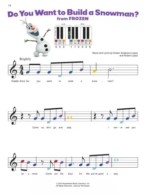Piano By Color: Disney Songs - Piano - Book