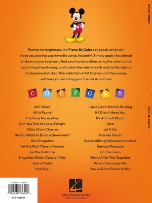 Piano-by-Color: Disney Songs - Piano - Book