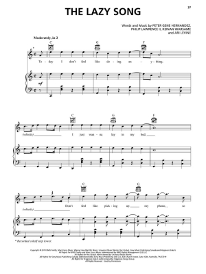 Bruno Mars Sheet Music Collection - Mars - Piano/Vocal/Guitar - Book