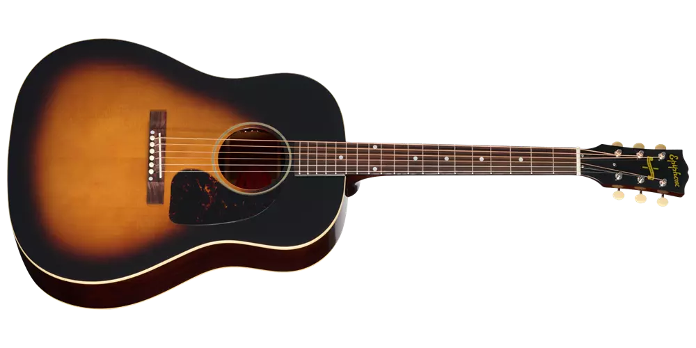 1942 Banner J-45 Reissue Acoustic/Electric Guitar with Hardshell Case - Vintage Sunburst