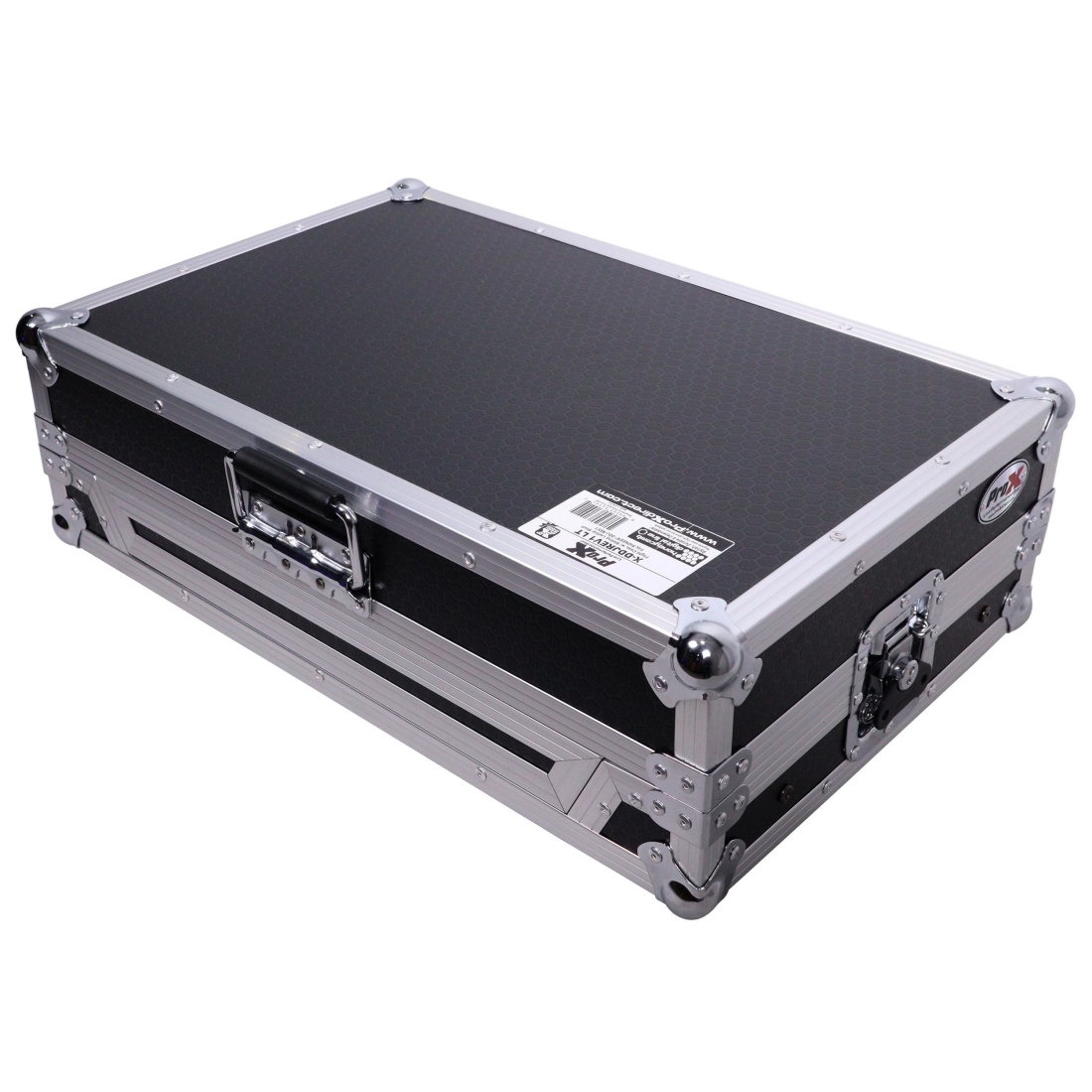 Flight Case For Pioneer DDJ-REV1 DJ Controller with Laptop Shelf - Silver on Black