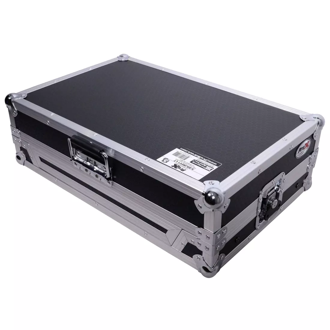 Flight Case For Pioneer DDJ-REV1 DJ Controller with Laptop Shelf - Silver on Black