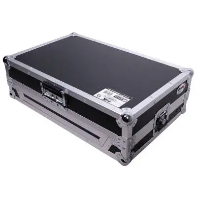 Flight Case For Pioneer DDJ-REV1 DJ Controller with Laptop Shelf - Silver on Black