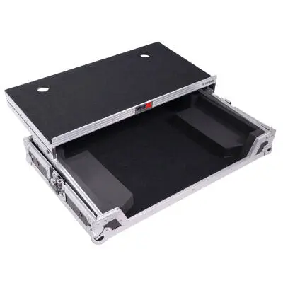 ProX - Flight Case For Pioneer DDJ-REV1 DJ Controller with Laptop Shelf - Silver on Black