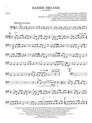 Songs from Barbie, The Little Mermaid, The Super Mario Bros. Movie, and More Top Movies - Cello Play-Along - Book/Audio Online