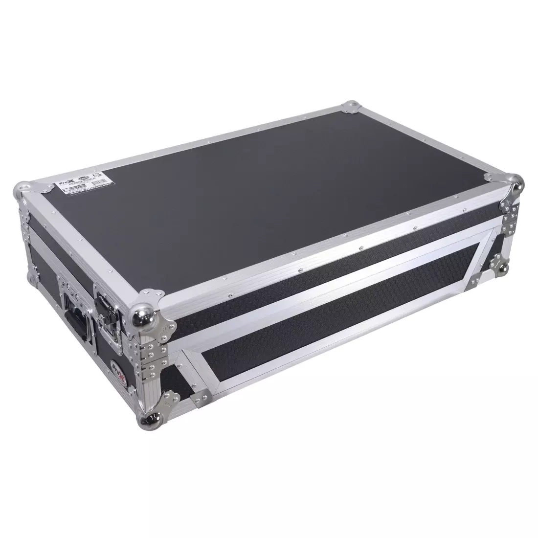 Flight Style Road Case For RANE Four or RANE Performer DJ Controller with 1U Rack Space and Wheels - Silver on Black