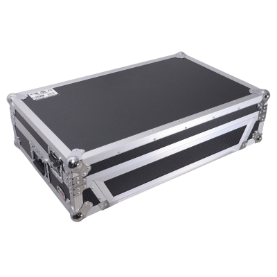 ProX - Flight Style Road Case For RANE Four or RANE Performer DJ Controller with 1U Rack Space and Wheels - Silver on Black