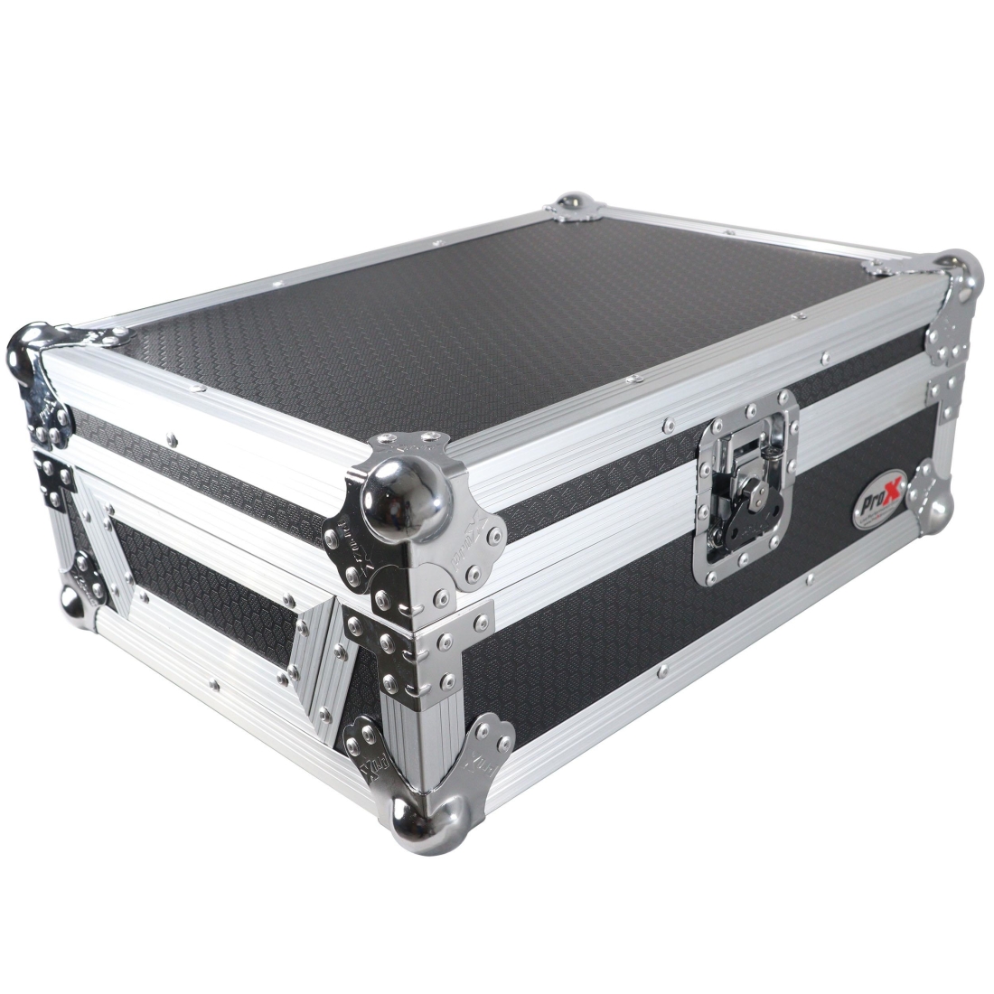 Universal Flight Case for 12 In. Large Format DJ Mixers - Silver on Black
