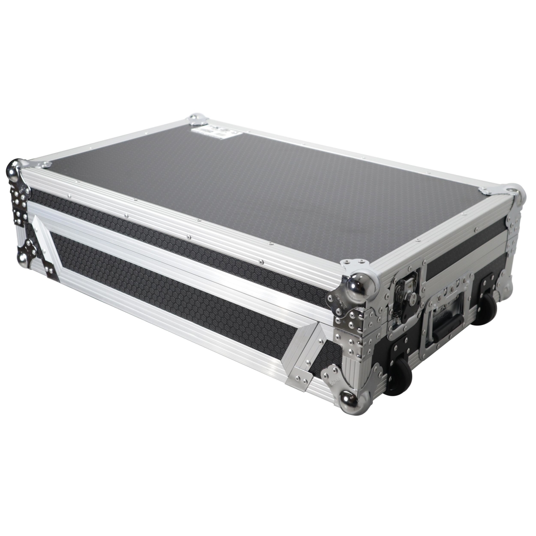 ATA Style Flight Case for Pioneer DDJ-REV7 DJ Controller with Wheels - Silver on Black