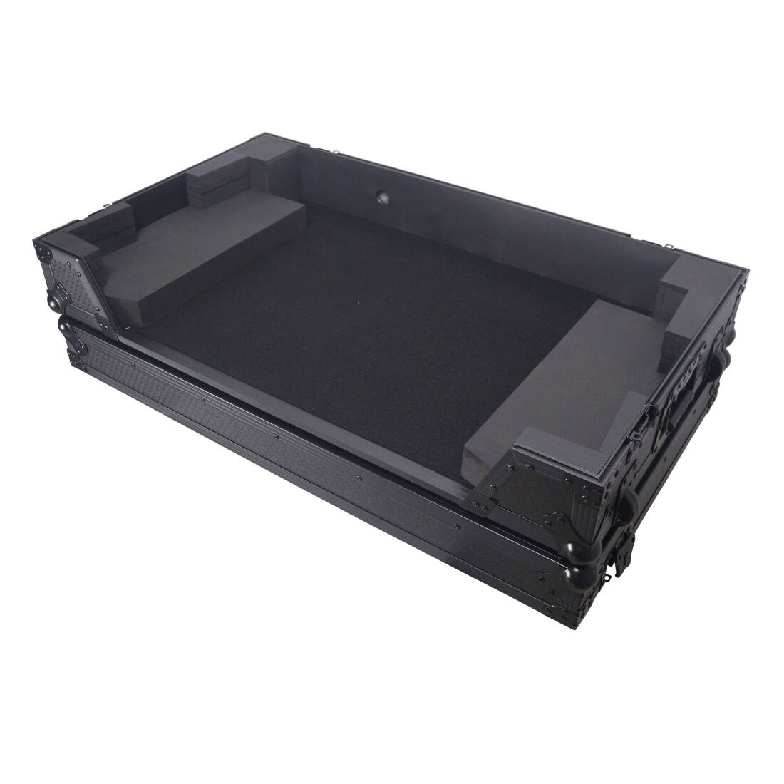 ATA Flight Style Road Case For Pioneer Opus Quad DJ Controller with 1U Rack Space and Wheels - Black on Black