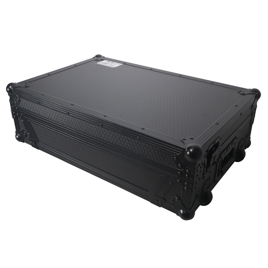 Flight Style Road Case For Pioneer DDJ-FLX10 or DDJ-GRV6 DJ Controller with 1U Rack Space Wheels - Black on Black