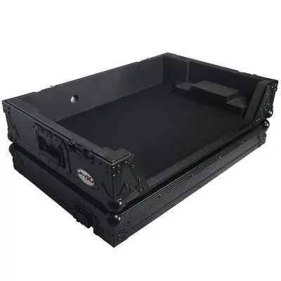 ProX - Flight Style Road Case For Pioneer DDJ-FLX10 or DDJ-GRV6 DJ Controller with 1U Rack Space Wheels - Black on Black