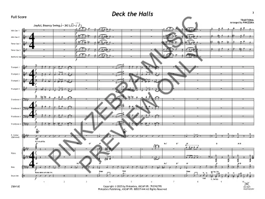Deck the Halls - Pinkzebra - Jazz Ensemble - Gr. 3
