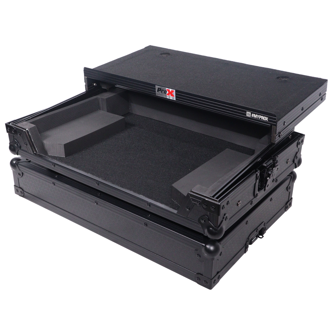 Flight Style Road Case For Denon SC Live 4 Controller with Laptop Shelf RGB LED 1U Rack Spac