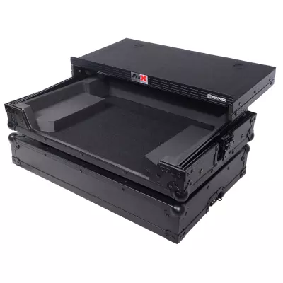 ProX - Flight Style Road Case For Denon SC Live 4 Controller with Laptop Shelf RGB LED 1U Rack Spac
