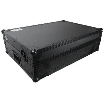 Flight Case For Denon PRIME 4 DJ Controller with Laptop Shelf 1U Rack Space and Wheels - Black