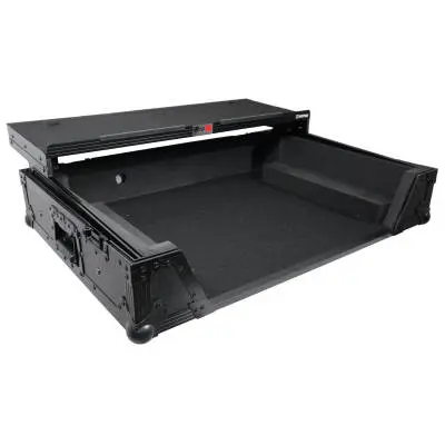 Flight Case For Denon PRIME 4 DJ Controller with Laptop Shelf 1U Rack Space and Wheels - Black