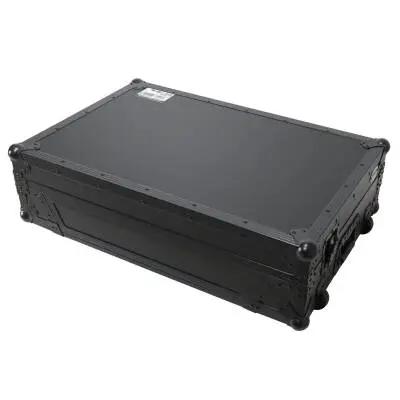 Flight Case For Denon PRIME 4 DJ Controller with Laptop Shelf 1U Rack Space and Wheels - Black