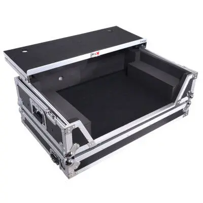 Flight Style Road Case For Pioneer XS-DDJFLX10 or DDJ-GRV6 DJ Controller with Laptop Shelf 2U Rack Space Wheels