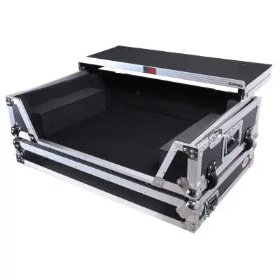 ProX - Flight Style Road Case For Pioneer XS-DDJFLX10 or DDJ-GRV6 DJ Controller with Laptop Shelf 2U Rack Space Wheels