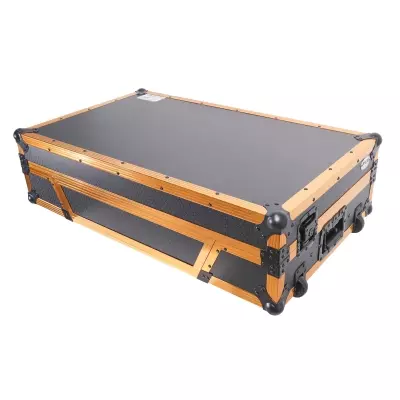 ProX - Flight Case For Pioneer XDJ-XZ DJ Controller with Laptop Shelf 1U Rack Space and Wheels - Limited Edition Gold