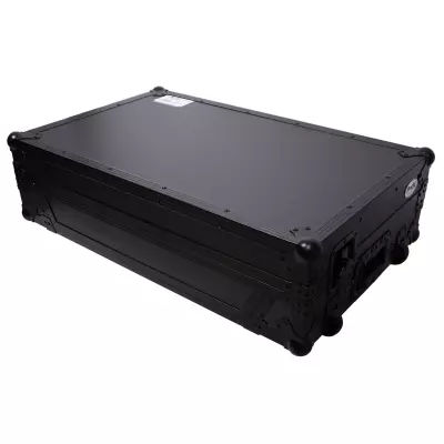 ProX - Flight Style Road Case For Pioneer DDJ-FLX10 or DDJ-GRV6 with Laptop Shelf 1U Rack Space Wheels and LED - Black