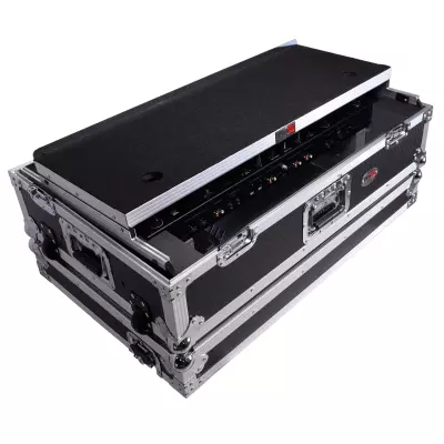Flight Case for Pioneer DDJ-REV7 & DDJ-1000 SRT DJ Controller with 2U Rack Space Laptop Shelf Wheels LED kit