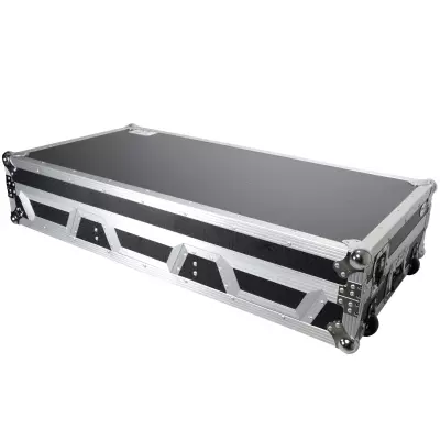 ProX - Flight Case DJ Coffin for Pioneer Mixer DJM-900NXS2 and 2 CDJ-3000 with Wheels and Laptop Shelf - Silver