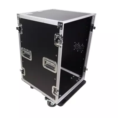 16U Vertical Amp Rack Mount Flight Case with Caster Wheels