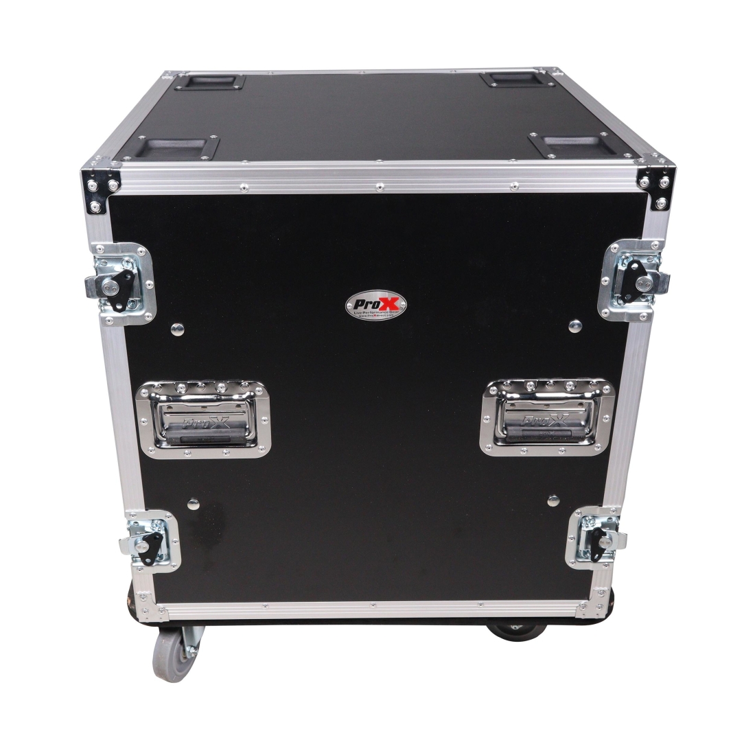 12U Space Shockproof Amp Rack ATA Flight Case 24 in. Depth with Caster Wheels