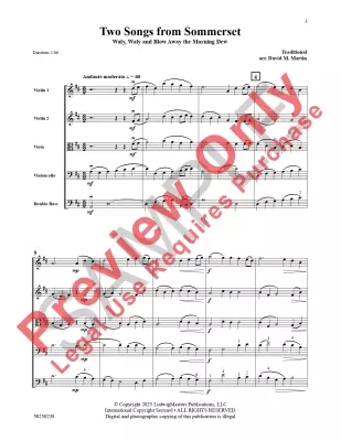 Two Songs from Sommerset - Martin - String Orchestra - Gr. 3