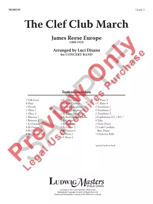The Clef Club March - Europe/Disano - Concert Band - Gr. 3