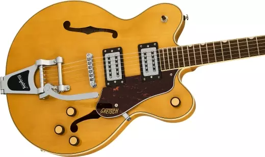G2622T Streamliner Center Block Double-Cut with Bigsby, Laurel Fingerboard - Broad’Tron BT-3S Pickups - Village Amber