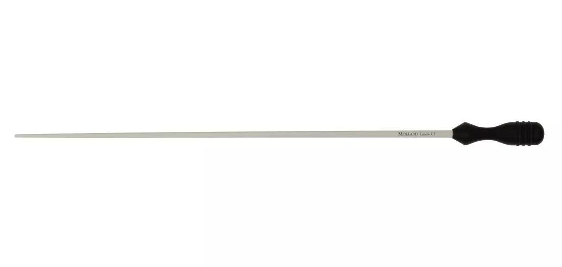 Lancio Series Baton, Black Handle and White Carbon Fiber Shaft - 14\'\'