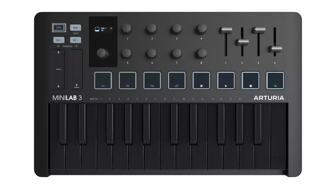 MiniLab 3 25-Key MIDI Controller w/Software - Deep Black