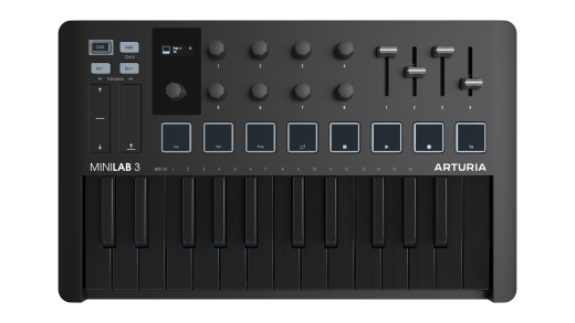 Arturia MiniLab 3 25-Key MIDI Controller W/Software - Deep Black