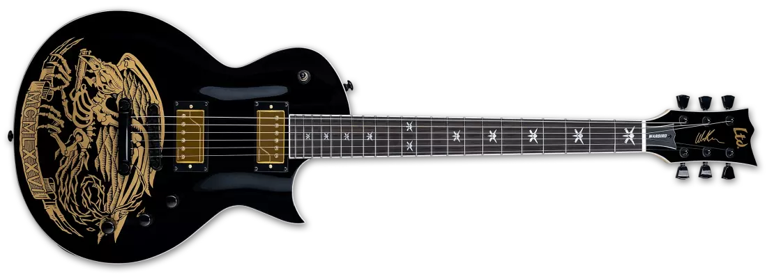 Will Adler Signature LTD Warbird Electric Guitar with Case - Black and Gold