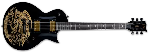 ESP Guitars - Will Adler Signature LTD Warbird Electric Guitar with Case - Black and Gold