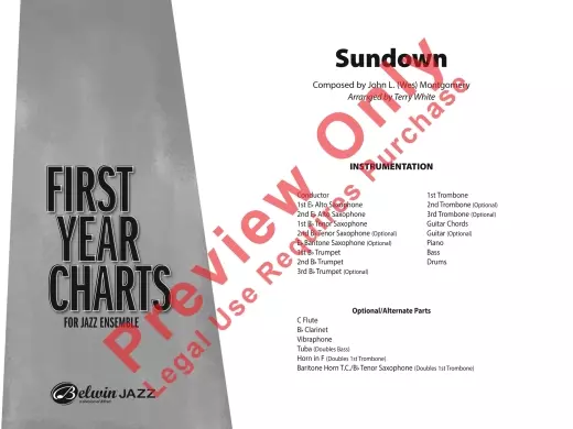 Sundown - Montgomery/White - Jazz Ensemble - Gr. 1.5