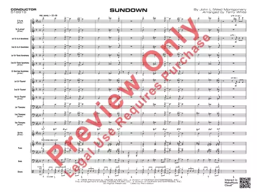 Sundown - Montgomery/White - Jazz Ensemble - Gr. 1.5