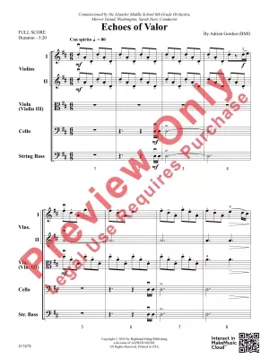 Echoes of Valor - Gordon - String Orchestra - Gr. 3