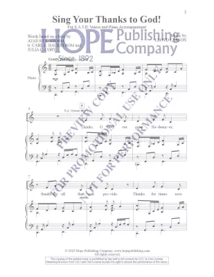 Sing Your Thanks To God - Larson - Choral Octavo - SATB