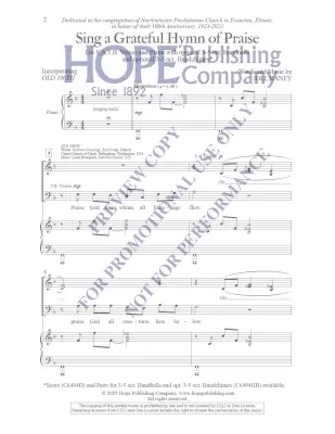 Sing a Grateful Hymn of Praise - Raney - Choral Octavo - SATB