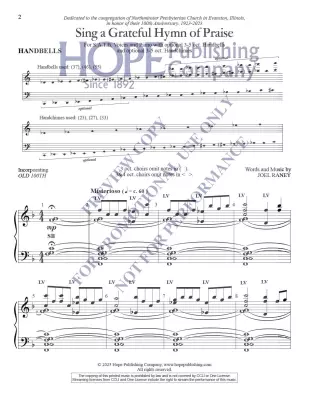 Sing a Grateful Hymn of Praise - Raney - Octavo - Handbell Part