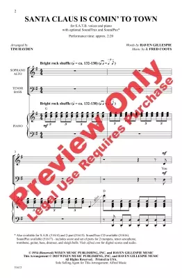 Santa Claus Is Comin\' to Town - Coots/Hayden - Choral Octavo - SATB