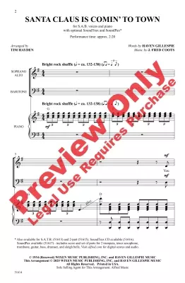 Santa Claus Is Comin\' to Town - Coots/Hayden - Choral Octavo - SAB