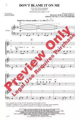 Don\'t Blame It on Me - Buble/Kertes/Silve/Woodford/Zaino - Choral Octavo - SAB Accompanied
